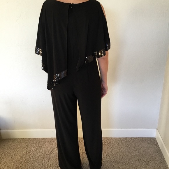Adrianna Papell Sequin Trimmed Cutout Jumpsuit - Size 6 - Picture 7 of 13